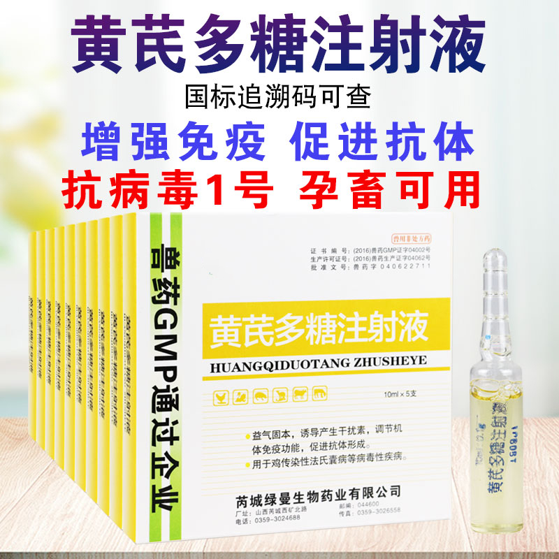 牧丰康药业黄芪多糖注射液兽药兽用猪牛羊抗病毒1号注射液黄氏多糖