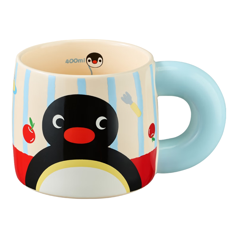 溥畔会员精选   Pingu正版IP授权陶瓷大手马克杯礼盒装七夕 Pingu大手马克杯-460ml【彩盒】