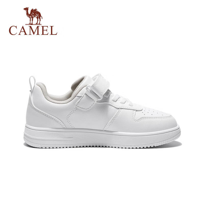 骆驼(CAMEL)儿童运动鞋小白鞋上学透气耐磨休闲鞋跑步鞋童鞋中大童男女童 白色 37