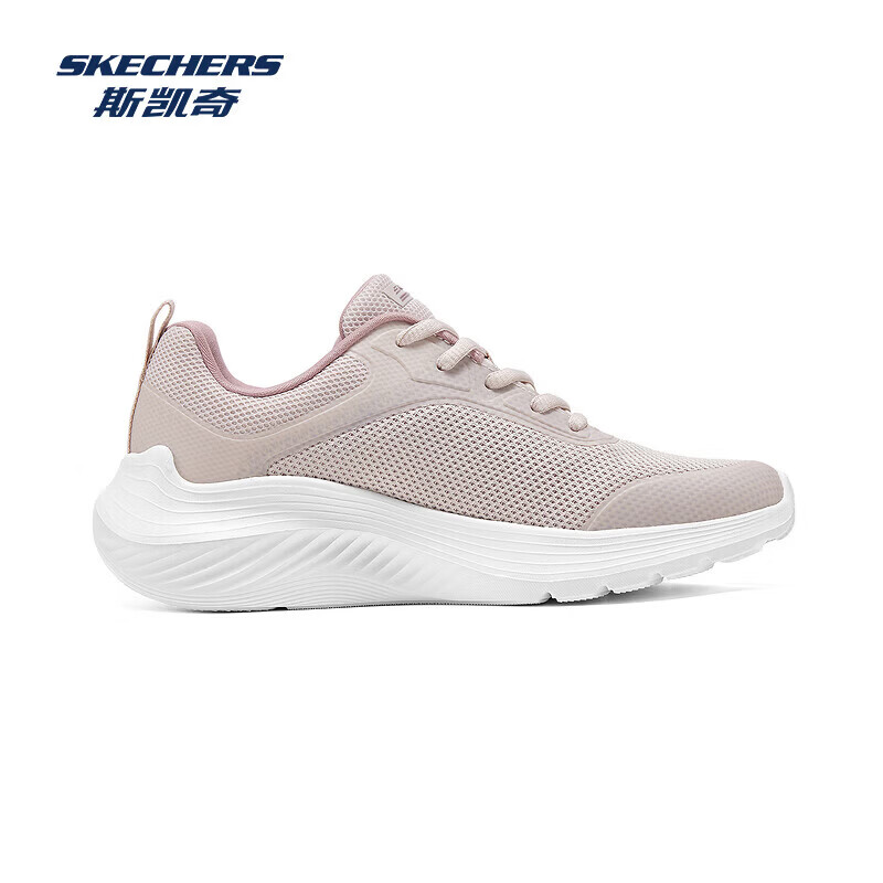 斯凯奇（Skechers）春夏新品女款休闲运动鞋轻便透气舒适耐磨百搭纯色鞋子 自然色/NAT 37