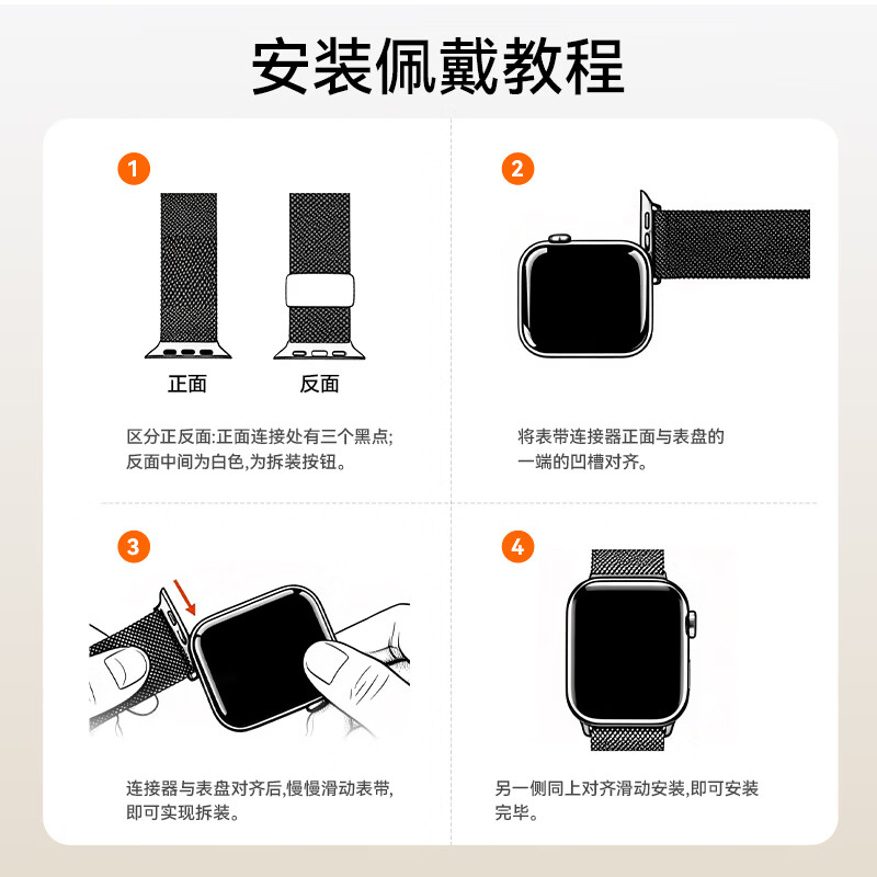 核力星球（HELIXINQQIU）适用苹果手表表带apple watch S11/10/9/8/7米兰尼斯不锈钢官方iwatch爽肤透气金属强力磁吸表带 【官方同款】星光色 适用44/45/46/49mm表盘