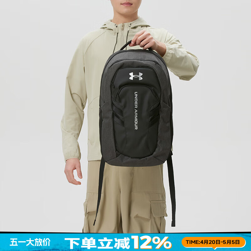 安德玛(Under Armour)男包女包 2026春季新款运动包跑步健身休闲包学生商务双肩包背包 1384671-004 OSFM