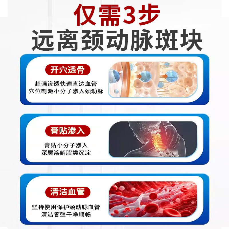 内廷上用颈动脉血管斑块堵塞疏通颈血管清理血管堵塞狭窄疏通脑供血不足贴 单盒【头晕 脑供血不足】