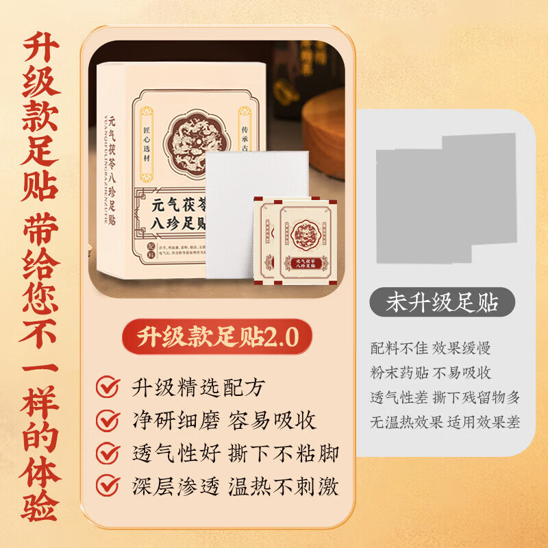 战立克伏源堂元气茯苓八珍足贴 泡脚药包【真材实料不打粉】艾草足浴包 【3盒】元气茯苓八珍足贴