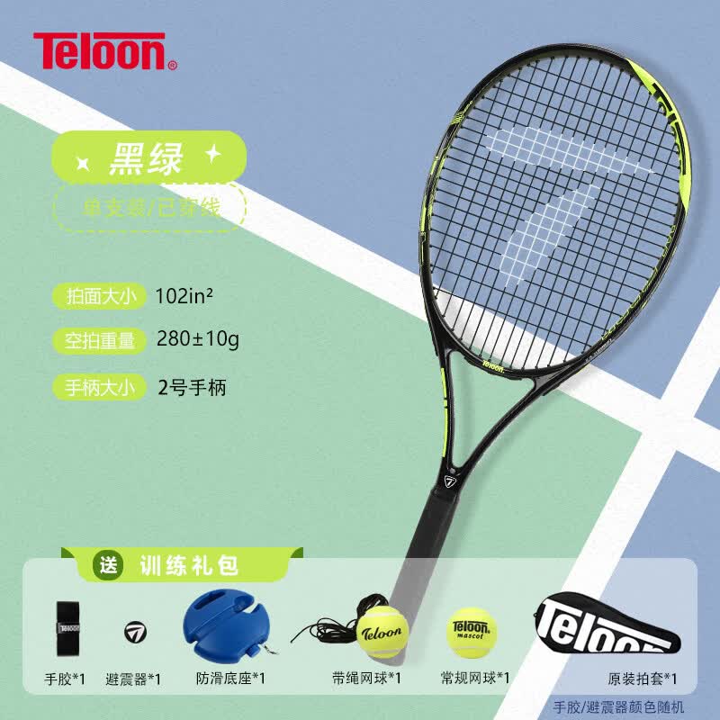 天龙（Teloon）网球拍带线回弹网球初学者训练器大学生男女单人自打套装 MARK IV（2号柄）含初学套装