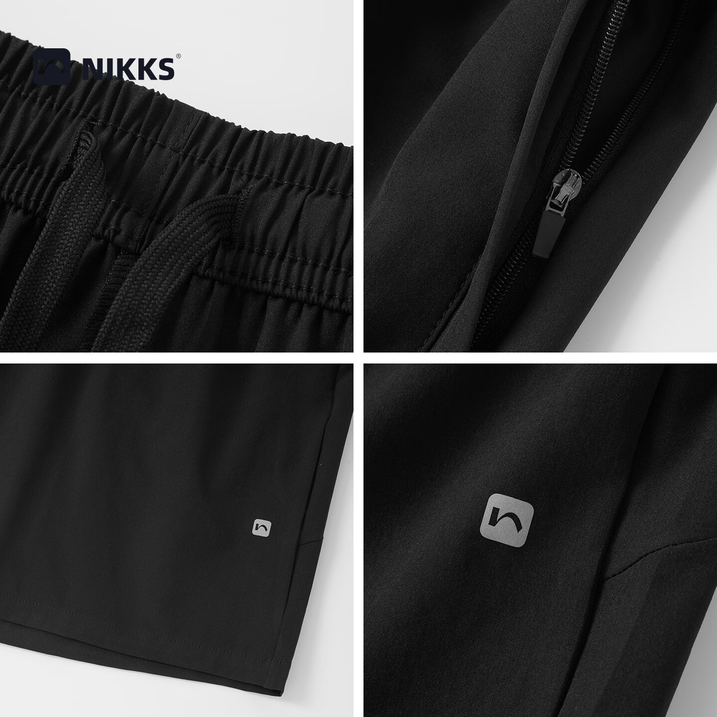 NIKKS新品运动短裤男速干透气跑步五分裤夏速干裤健身训练休闲裤 黑色 2XL