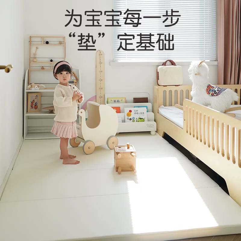 幼乐康 宝宝爬行垫ixpe印花款加厚婴儿爬爬垫折叠家用室内儿童防滑地垫 防滑抑菌PU+透气孔【XPE内胆 】热气球 180*250*4CM厚(±1cm)【安全可啃咬】