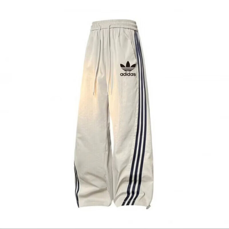 阿迪达斯（adidas）2026新款三叶草工装休闲裤速干扭扭裤男女夏季薄款宽松直筒阔腿裤 阿迪达斯三叶草藏青色 2XL 身高180-185CM 170-190斤