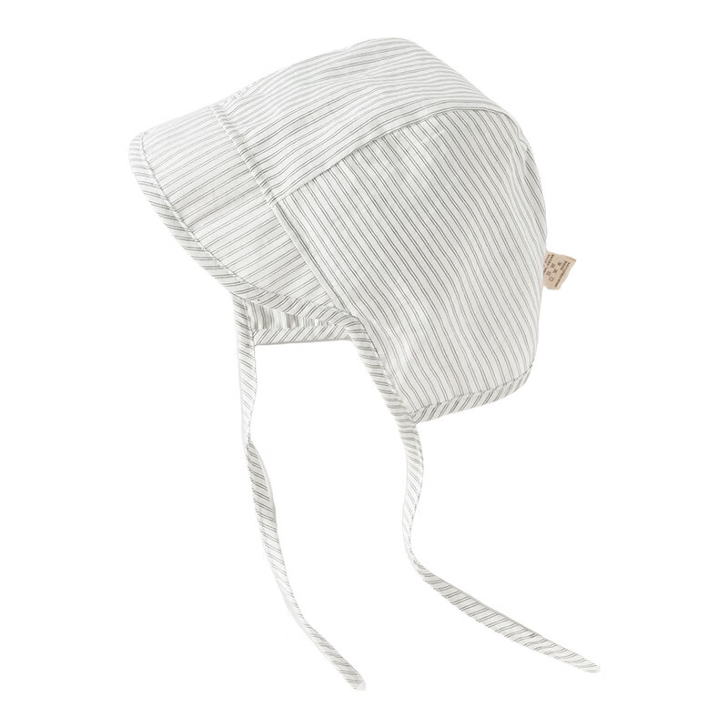 图涂丫（Tu Tu Ya）婴幼儿0-6个月小月龄防晒帽春薄款宝宝帽子遮阳帽新款格子大帽檐 条纹-浅灰色 均码:适用头围(40-46cm)，建议0-1岁