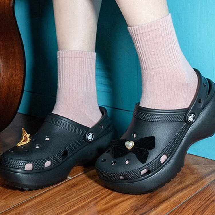 CORCS CROCS卡洛驰经典款云朵洞洞鞋泡芙Clog男女一脚蹬沙滩鞋厚底女鞋凉拖鞋 经典款骨白(含8枚CROCS鞋花) 37-38 =W7