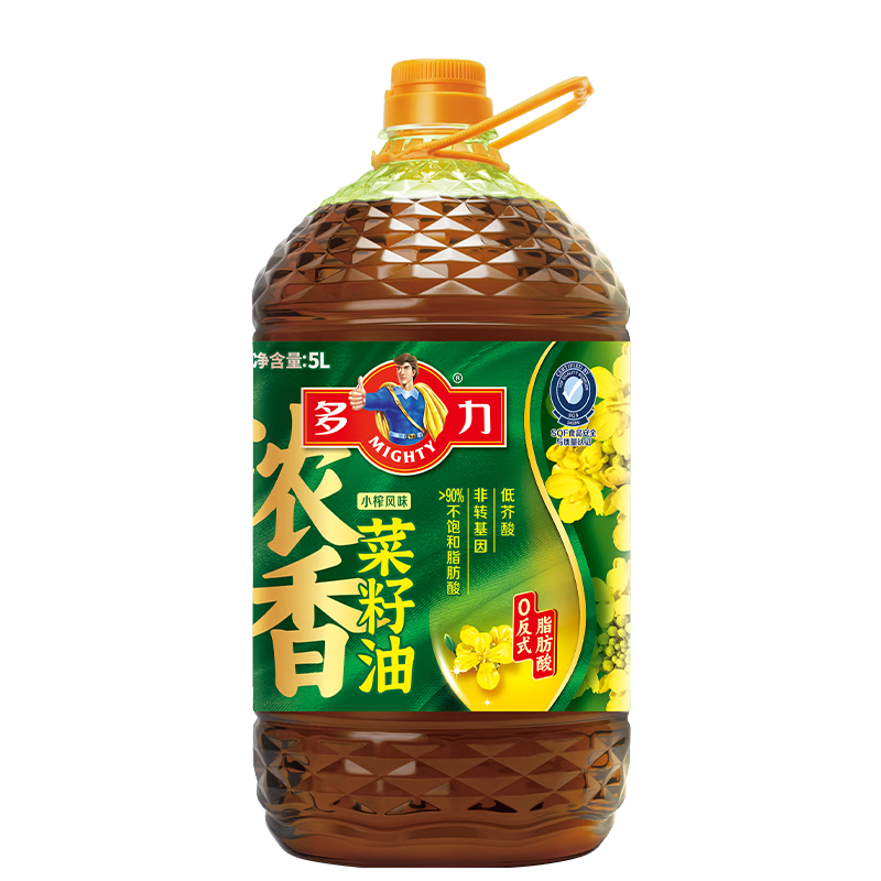 多力【沙溢同款】食用油 非转基因压榨浓香菜籽油5L 粮油 菜油 植物油