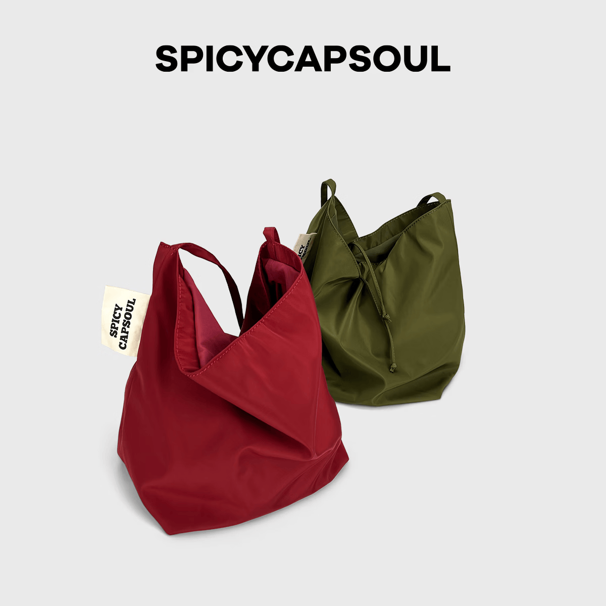 SPICYCAPSOUL【邂逅】池金物明星同款原创定制面料单肩包极简慵懒风托特包 【邂逅】高粱红 48小时内发货