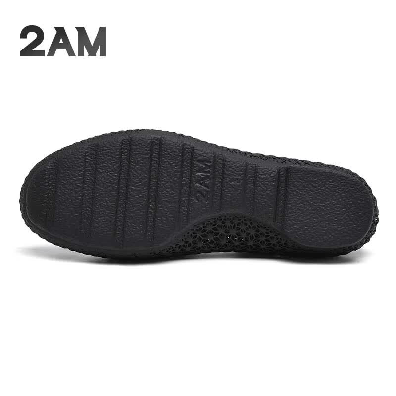 2AM4D打印一体乐福鞋轻便舒适豆豆鞋套脚商务3D打印休闲鞋 黑色 39