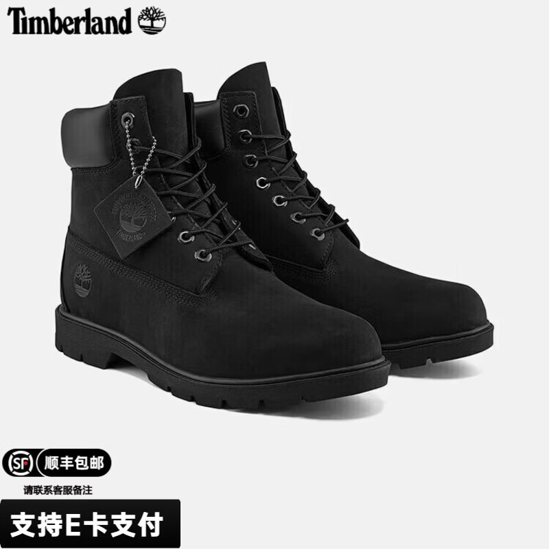 添柏岚（Timberland）男鞋马丁靴户外徒步登山皮革休闲鞋复古英伦高帮靴子男 001/黑色/宽版 42