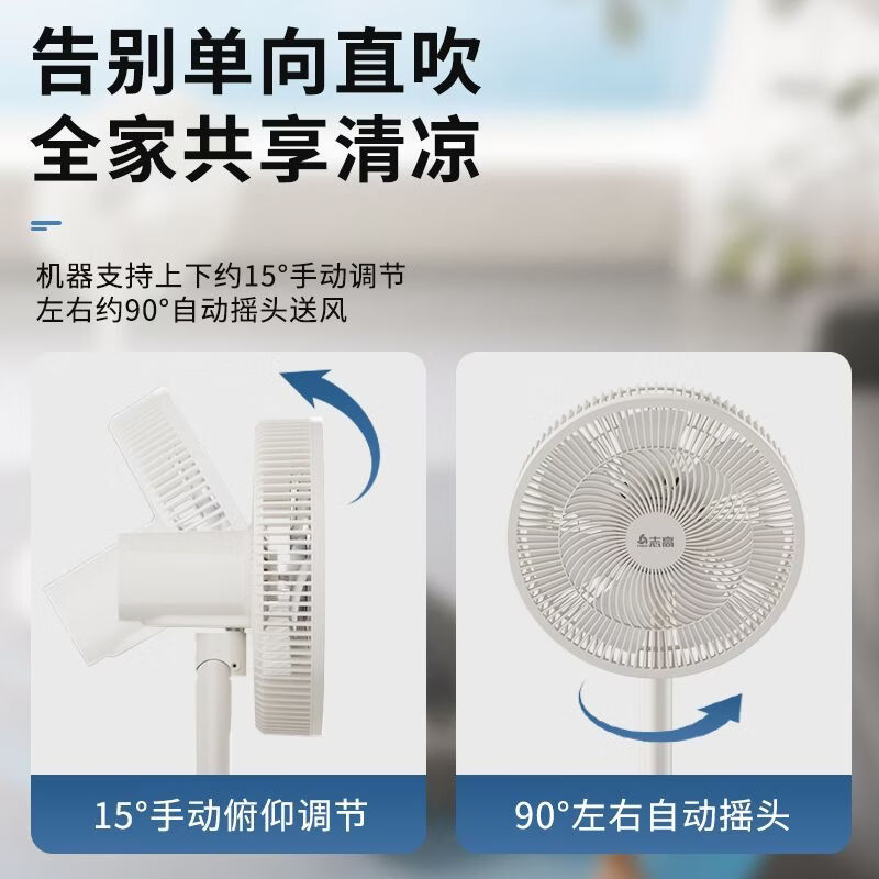 志高（CHIGO）电风扇落地扇家用立式机械电扇台扇摇头电扇空气循环风扇ZFS-3016 热卖推荐+7叶基础机械款 1