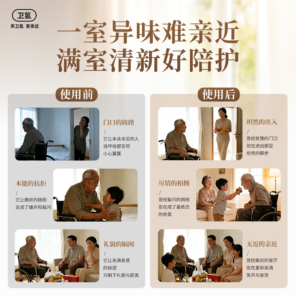 卫氢老人房间除臭剂去老人味尿味异味喷雾养老院卧床老年人专用除味剂 卫氢老人净味喷雾套装*1套