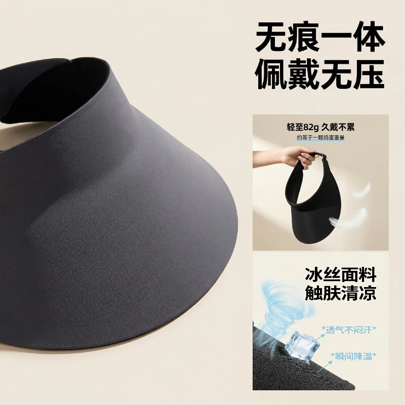 2026旅行爬山男女遮阳帽无痕一体防晒帽大帽檐空顶透气散热可折叠 樱花粉 可折叠+速干防晒+超大环绕帽檐