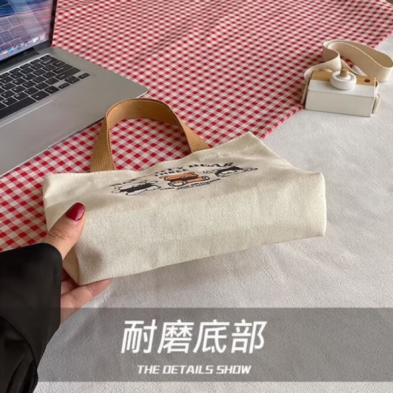 卡通三只小熊儿童帆布挎包文具盒便当上学便携亲子包小学生礼物 三只小熊