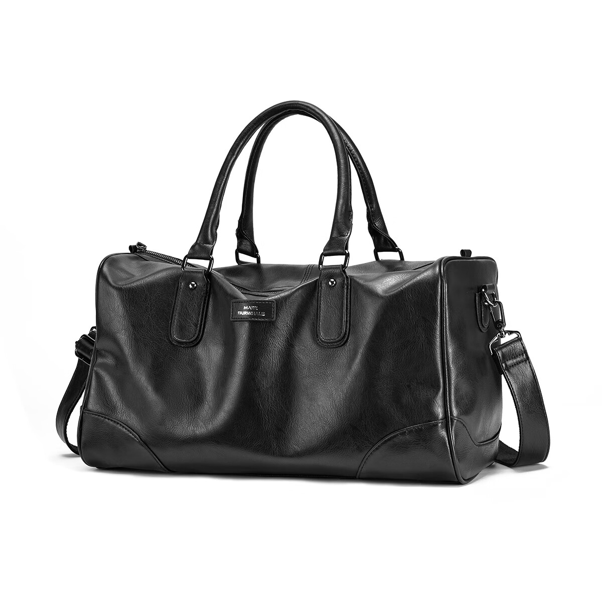 马克华菲游泳健身运动包 旅行包短途旅行 男手提包男士行李包大容量行李袋 典黑(皮革纹)