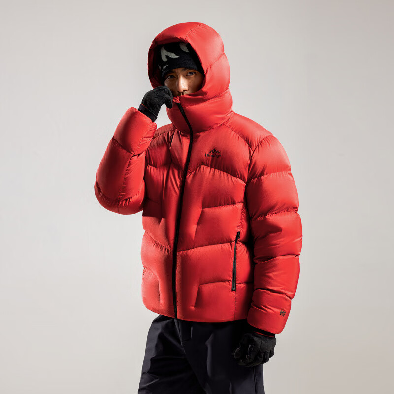 喜马拉雅【玉龙】羽绒服800蓬拒水鹅绒保暖户外雪山攀登外套男女 绯影红，男女同款，A35CR28357 S