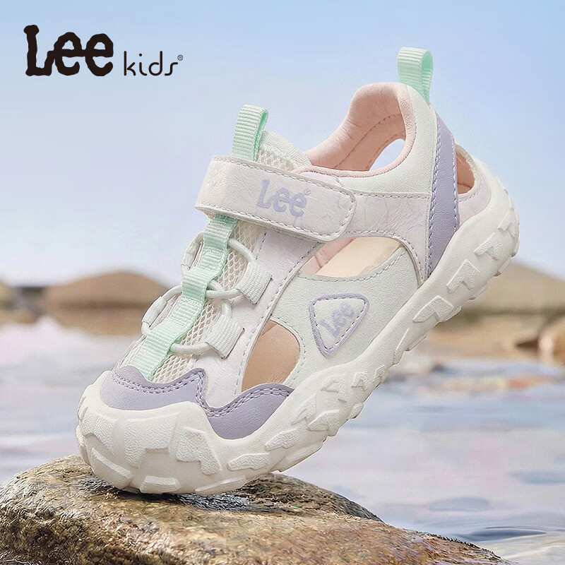 Lee童鞋夏季新款儿童包头凉鞋男童镂空涉水沙滩鞋女童 X0141 粉色 28 【建议脚长168-173mm】