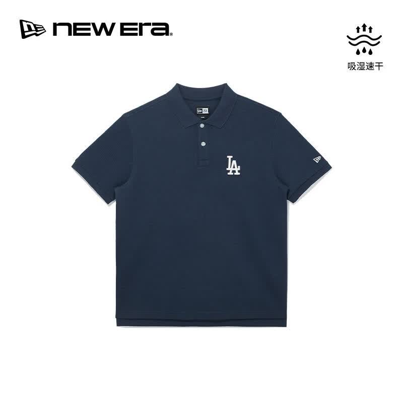 NEW ERA纽亦华26新品MLB短袖POLO衫吸湿速干宽松运动男女同款NE 14905139-深蓝色/洛杉矶道奇队 L