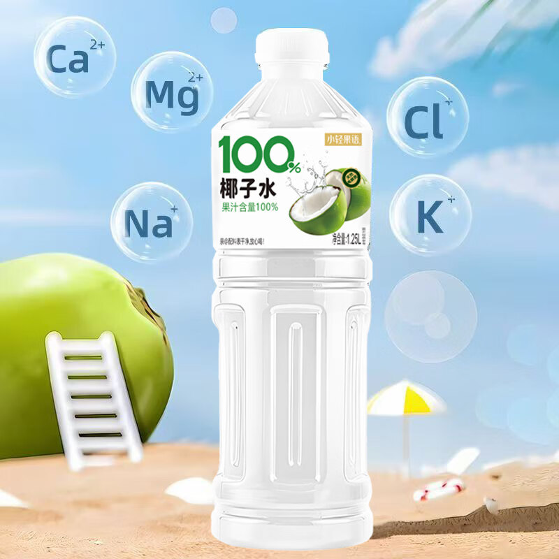 小轻果语【买 一送一】椰子水1.25L大瓶装椰子汁饮品整箱自然果香夏季 【买 1送1 到手两大瓶】椰子水