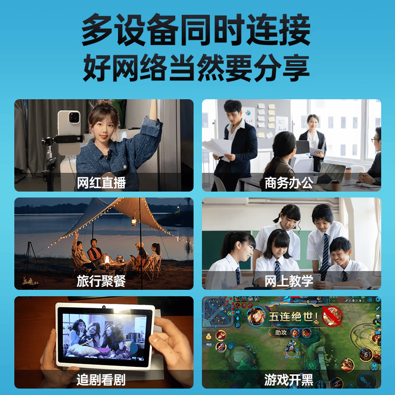 虎蒙【5.8元3000G】移动随身wifi6无线网络5G千兆2026新款无限速流量全国通用上网卡宽带路由器三网通 5G全网通【典藏版】-送免费流量-全国通用