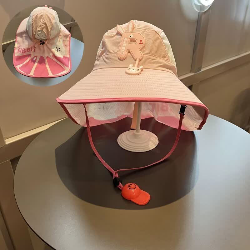 L小红书同款儿童夏季AA R款粉色 儿童防晒帽