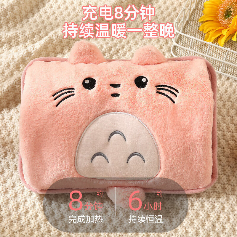 【甄选厂家】冬日热水袋龙猫款可爱暖手宝女用敷肚子热水袋暖手宝 国标龙猫暖水袋-浅棕