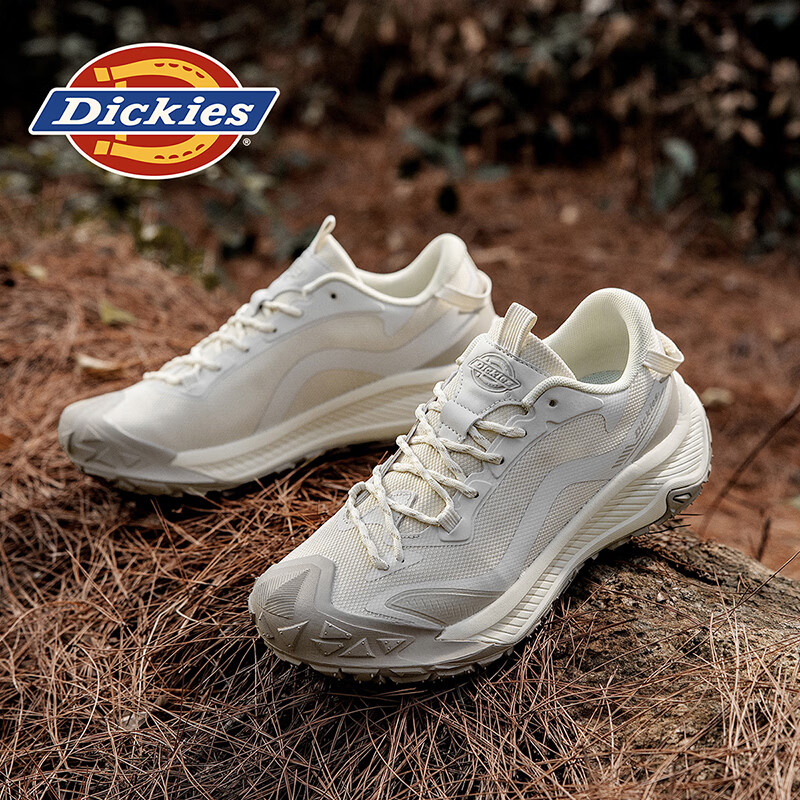 Dickies男鞋夏季2026新款老爹鞋男增高鞋子软底男士休闲鞋户外登山运动鞋 米色 42
