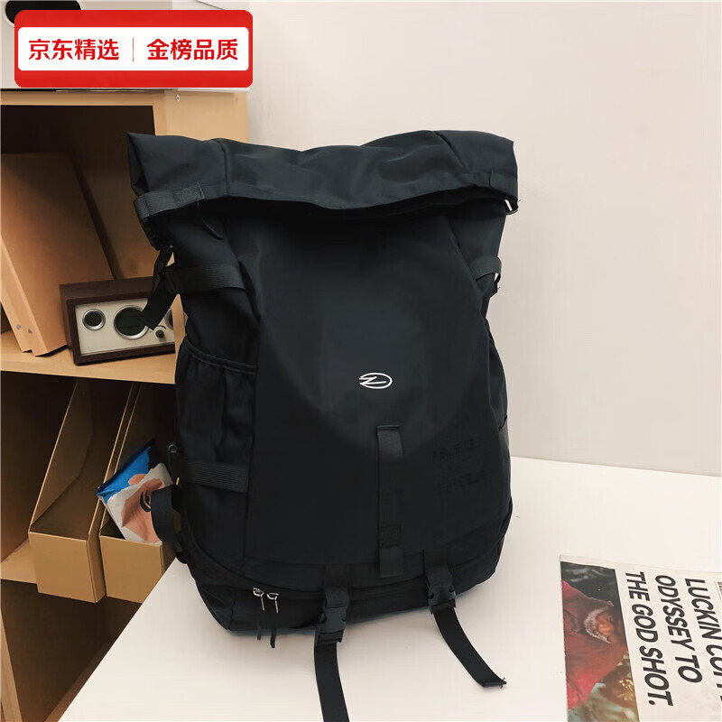 Keating Berus德国进口大容量双肩包男生机能工装登山包户外旅行运动背包篮球包 黑色 【带鞋仓+可放篮球】