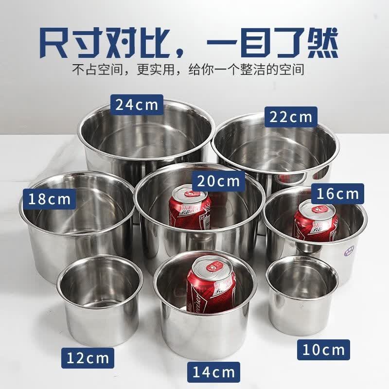 调味盒摆摊调料罐加厚不锈钢味盅带盖圆形猪油盆商用炖盅罐调料缸 带盖 【3件套】 20cm【饭馆】