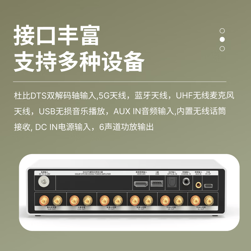 YY SOUND 【杜比解码功放】HD2000-A9AMP专业功放HiFi音频放大器一体机无界HD3000AMP音响系统DTS解码功放 HD2000-A9【银河浮砂】