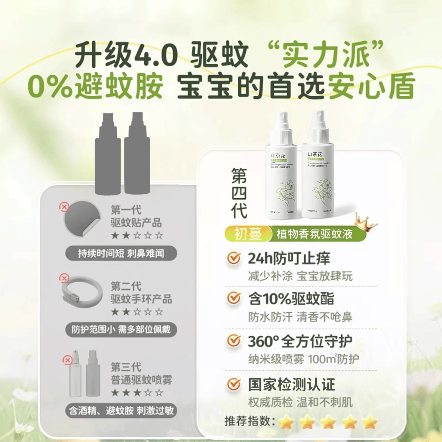 初蔓驱蚊喷雾神器室内强效水花露水户外止痒儿童婴幼儿蚊虫叮咬消肿 【春夏必备】热卖驱蚊喷雾100ML 商超春夏驱蚊热卖品