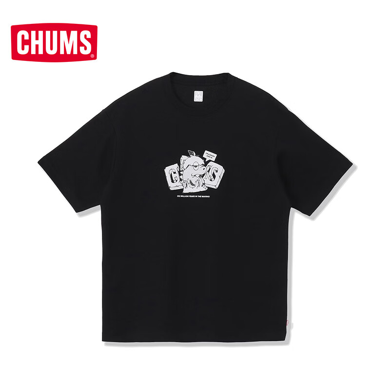 CHUMS洽洽鸟户外运动短袖T恤宽松透气印花棉感快干休闲上衣CH01-2757 CH01-2757-K001 M (170)