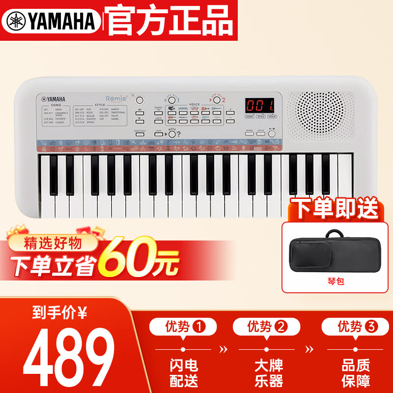 雅马哈（YAMAHA）PSS-E30 电子琴多功能初学者音感小白琴生日儿童节礼物标配+琴包