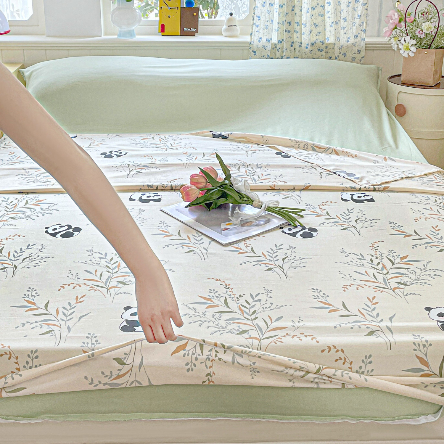 雅鹿A类旅行睡袋床单便携火车酒店隔脏睡袋 熊猫【A类面料 便携隔脏】 1.8*2.1M