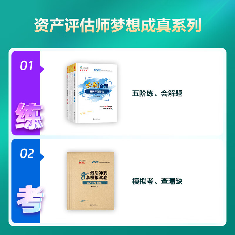 官方现货 资产评估师2026教材辅导习题册 必刷金题+冲刺8套模拟试卷+应试指导资产评估基础相关知识实务一二 真题库刷题 全科 必刷金题+模拟试卷 2026资产评估师