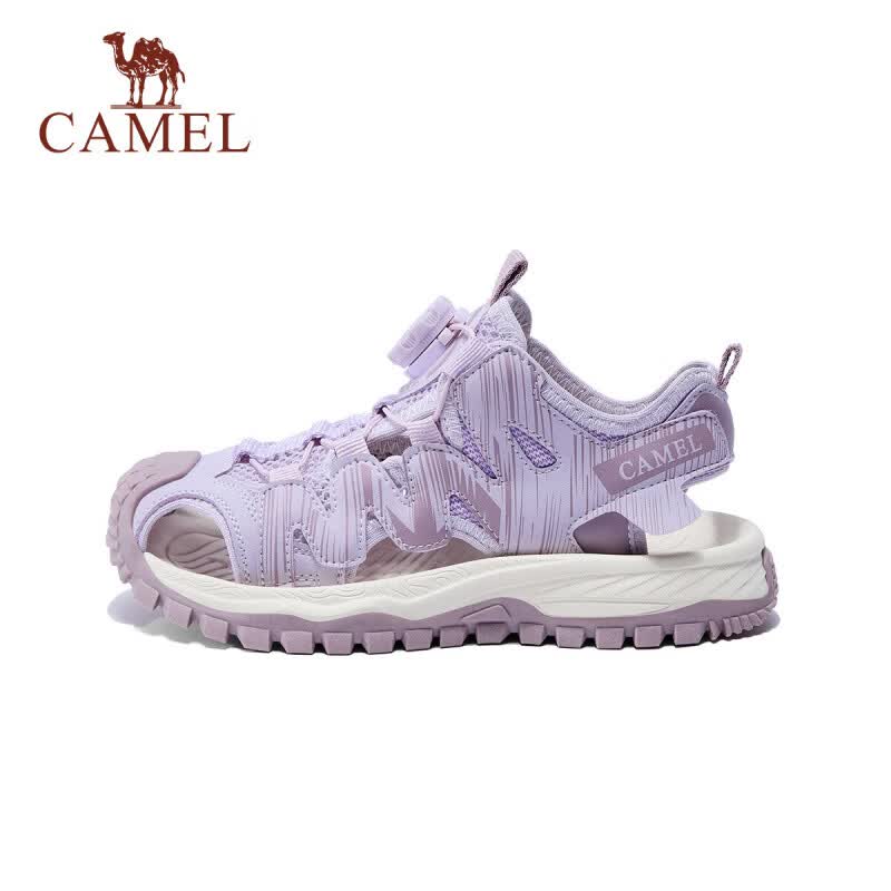 骆驼(CAMEL)夏季新款儿童溯溪包头凉鞋户外青少年透气防滑沙滩鞋男童女童大童 紫色D66BX64086 34
