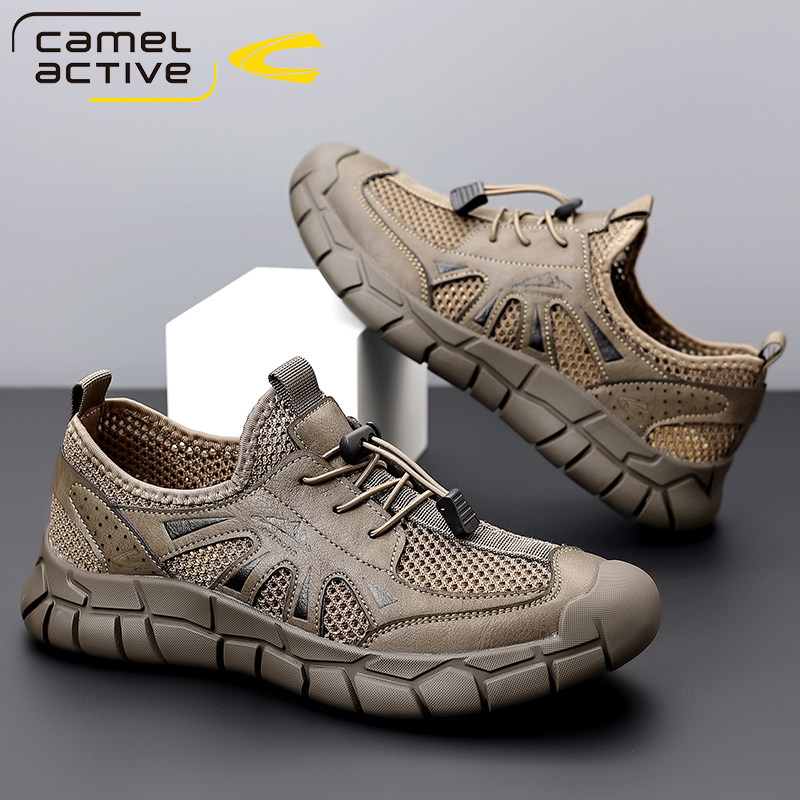 骆驼动感(camel active)男鞋2026夏季新款透气网面鞋男户外徒步防滑轻便休闲登山徒步鞋子 卡其色 42 (260mm)