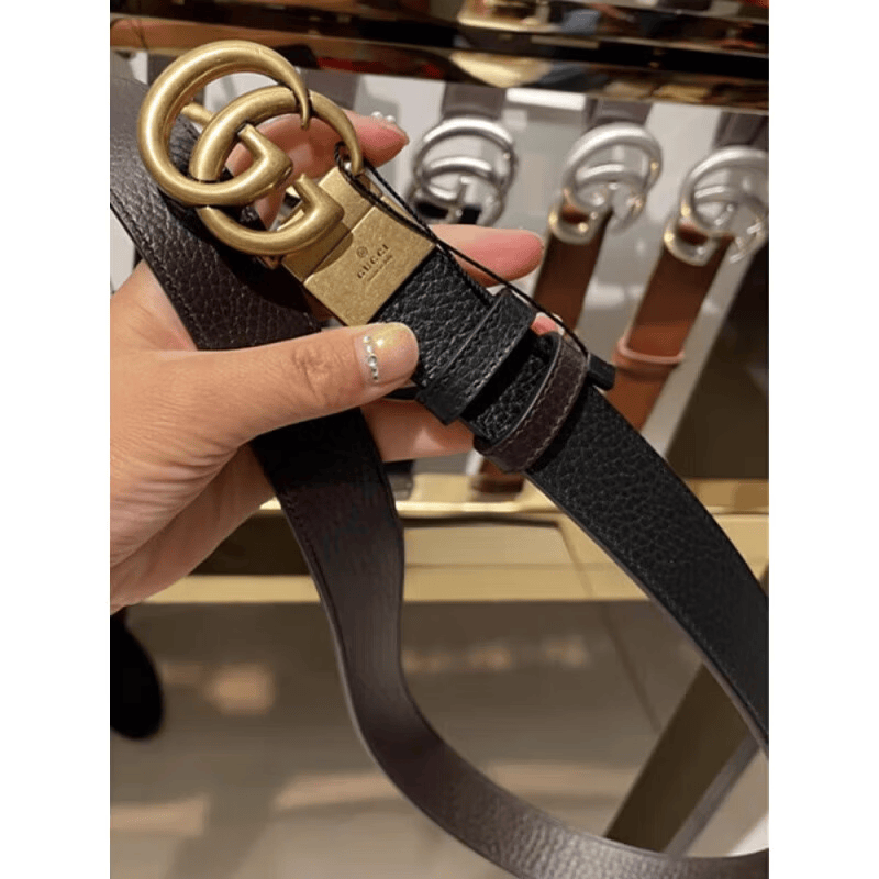 酷奇皮带男真皮双g扣头层牛皮古驰腰带男商务休闲奢侈品打孔古奇裤带 K 125cm 京东折扣/优惠券