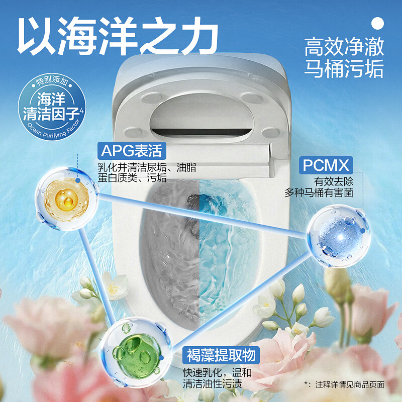 网易严选小香鲸香氛洁厕挂篮洁厕灵清洁剂马桶洁厕块洁厕块厕所清洁剂厕宝 小香鲸-薄荷海风 40g 1挂