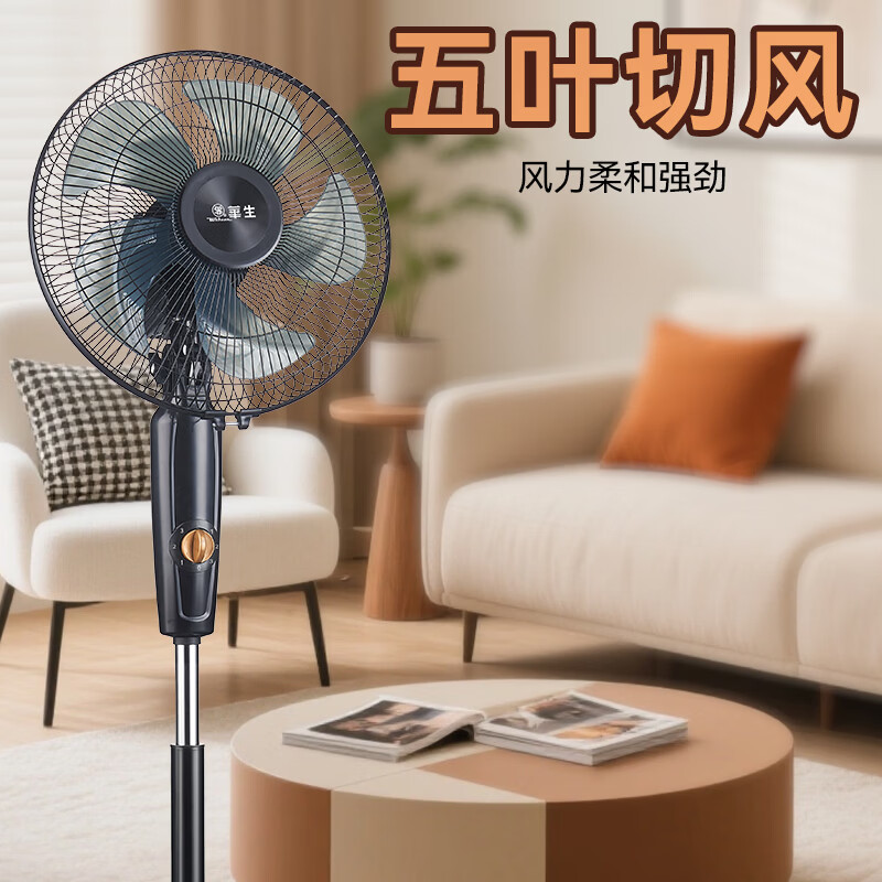 华生(Wahson)电风扇落地扇家用风扇立式大风力客厅宿舍五叶扇金属铝叶轻音节能劲风远距电扇 铜芯电机机械 FS-D1202+14英寸环保塑叶 华生(Wahson)电风扇落地扇家用风扇立式大风力客厅宿舍五叶扇金属铝叶轻音节能劲风远距电扇 铜芯电机机械 FS-D1202+14英寸环保塑叶