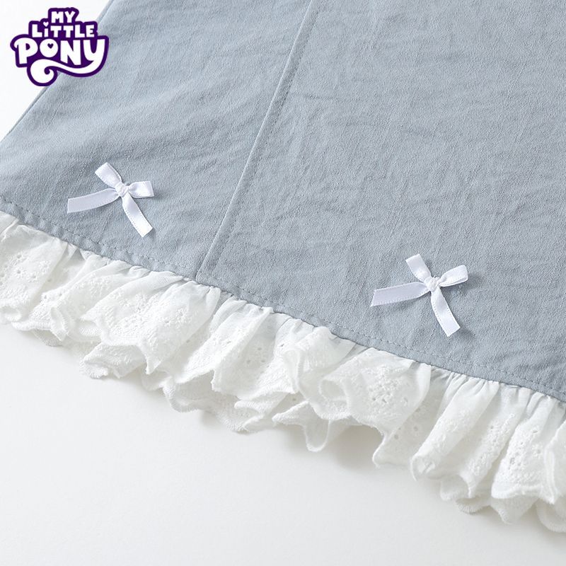 小马宝莉（MY LITTLE PONY）女童套装2026夏季新款天丝牛仔儿童中大童无袖阔腿裤两件套洋气 牛仔兰 140