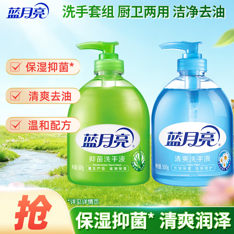 蓝月亮洗手液套装 清洁抑菌 去油去腻 【组合装】500g*2瓶