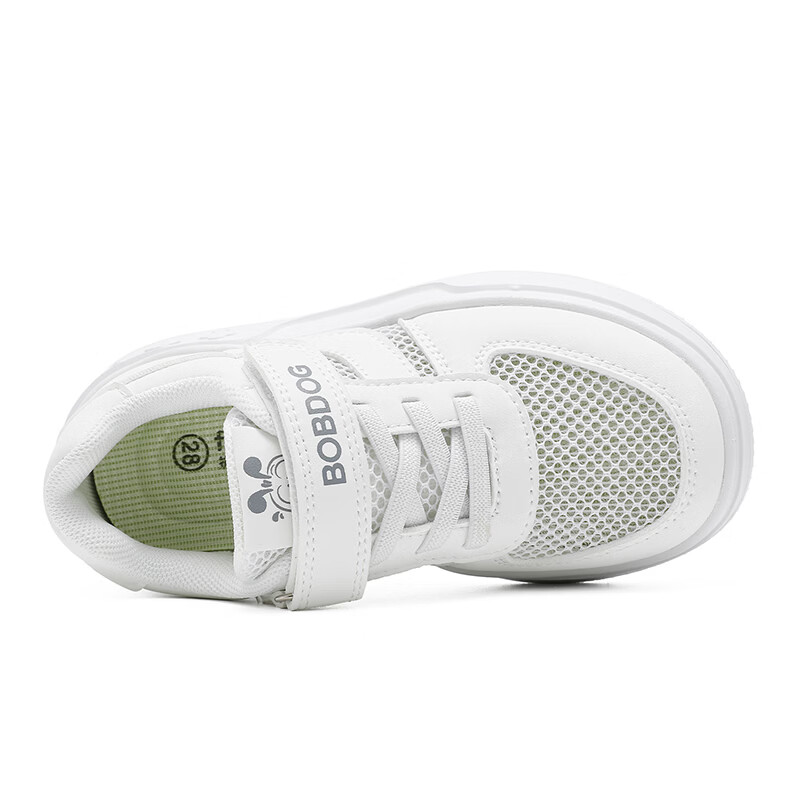 巴布豆童鞋春秋季新款男童小白鞋女童时尚夏款百搭板鞋儿童运动鞋 白色62006（单网） 29 适合脚长17.6cm