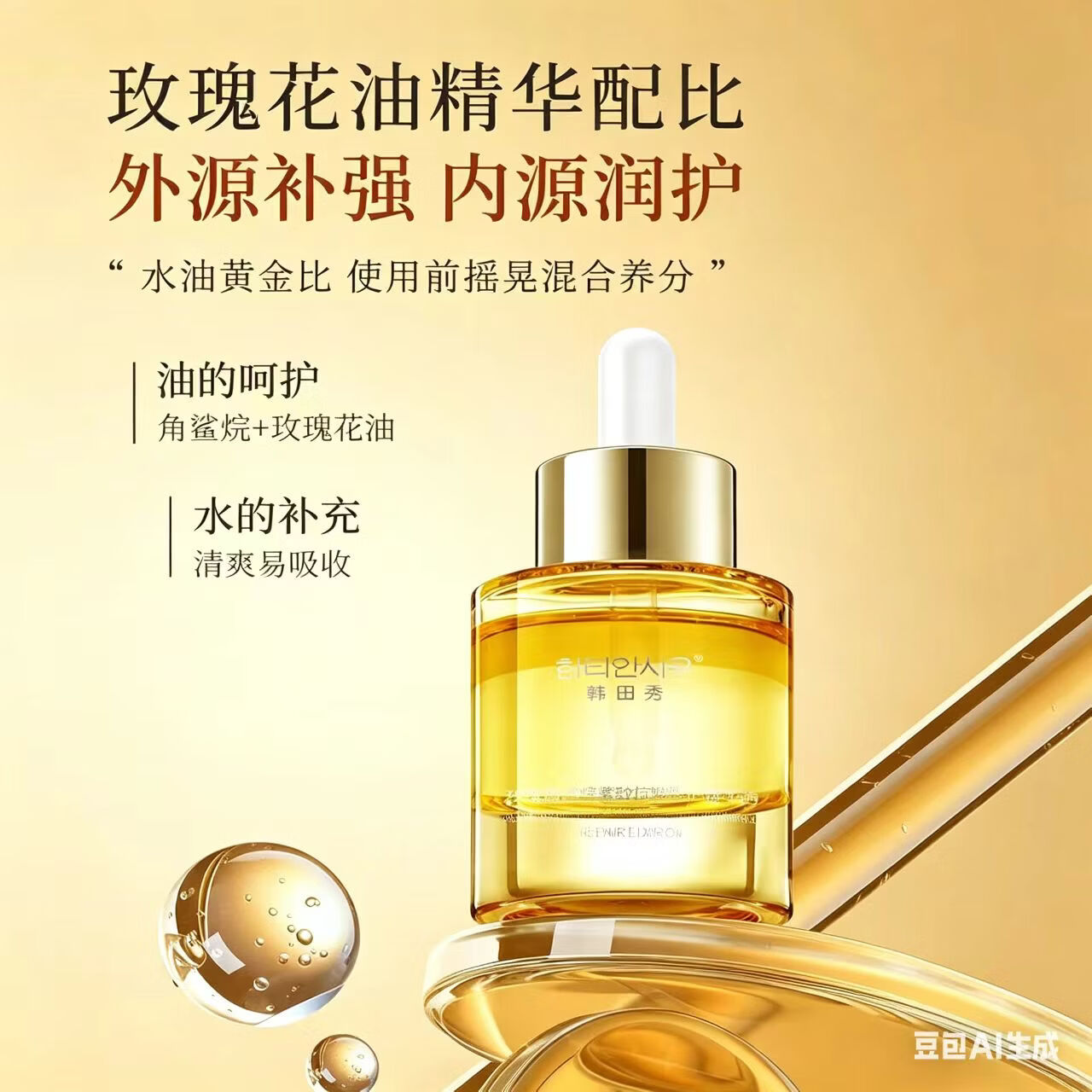 韩田秀玫瑰角鲨烷紧致抗皱修护精华油 补水保湿修护提亮面部精华液 玫瑰角鲨烷紧致抗皱精华油30ml瓶