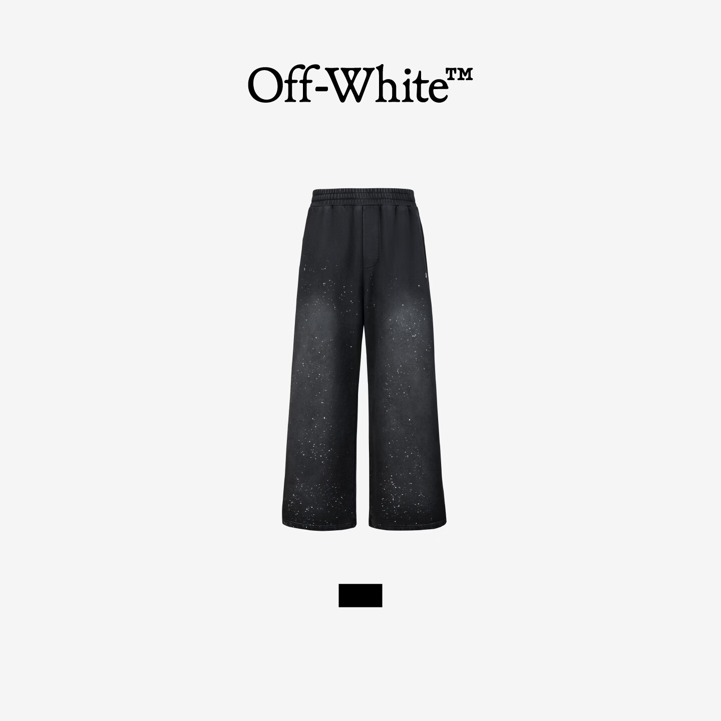 OFF-WHITE™星空春夏宽松长裤男女同款休闲运动直筒轻奢潮流休闲裤子 黑色 M