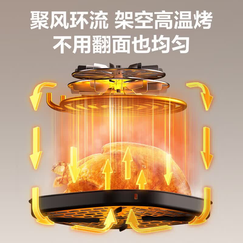 SUBOAER苏泊空气炸锅家用可视窗口8升10升2026年新款大容量精准控温定时免翻面不沾煎炸锅大功率 10L 【旗舰款】触屏操控+精准控温（免翻循环热风）